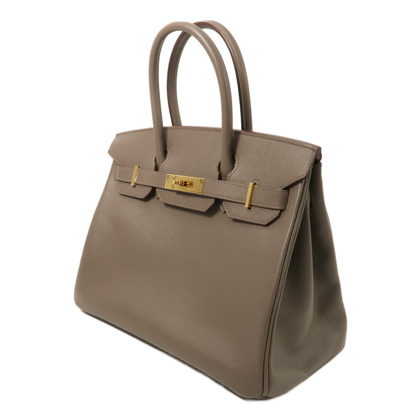 HERMES Epsom皮革Birkin 30手挽袋Etain