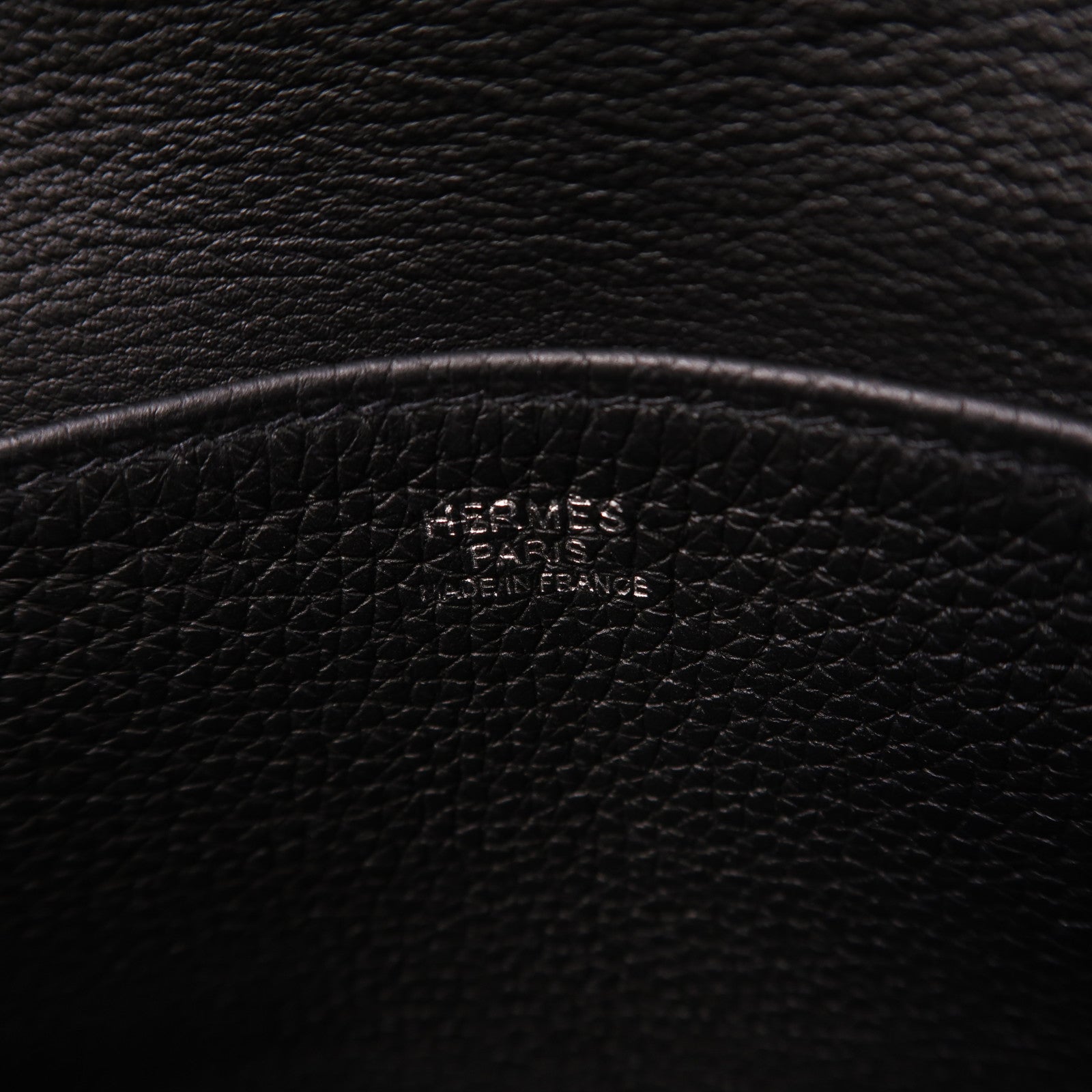 HERMES Clemence皮革Halzan 25銀扣手挽肩背兩用袋黑色