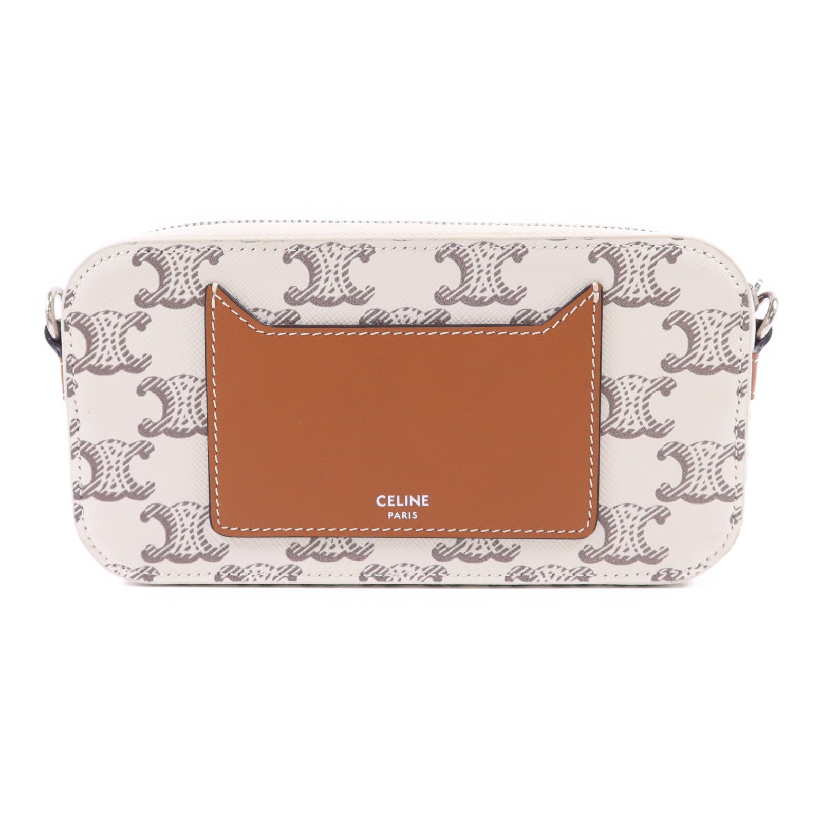 CELINE 【激減優惠】塗層帆布Phone Bag銀扣肩背袋