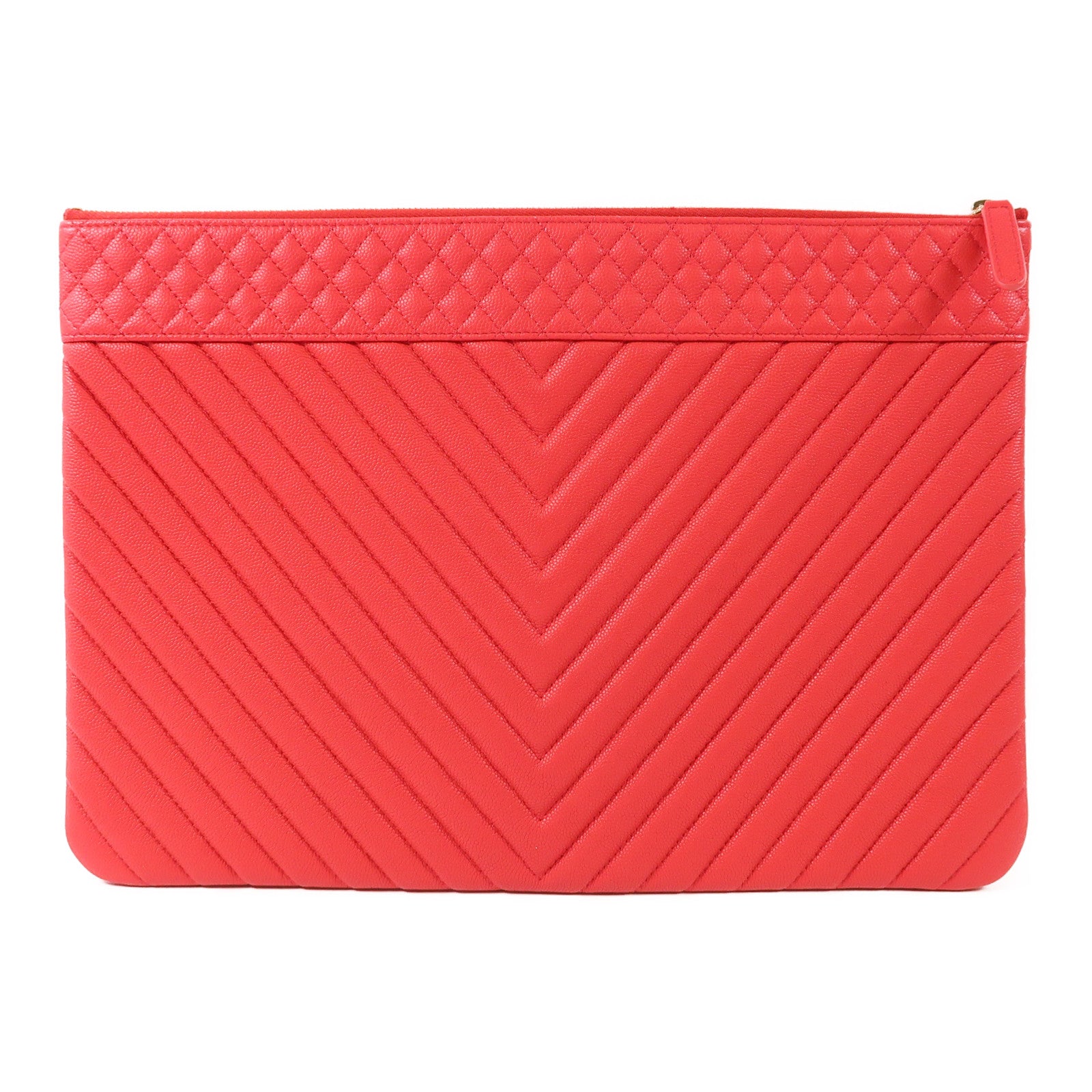 CHANEL 牛皮皮革Clutch Bag金扣手拿包