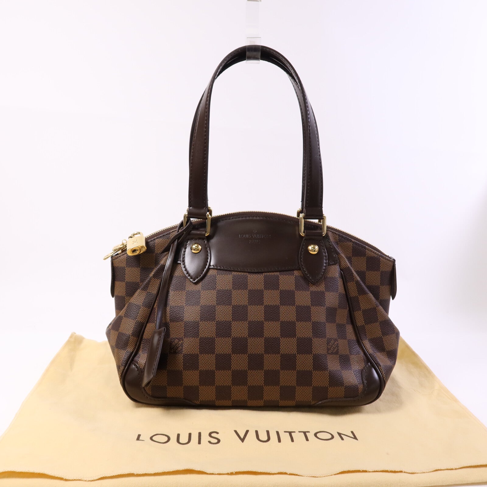 LOUIS VUITTON Damier Verona PM金扣肩背袋