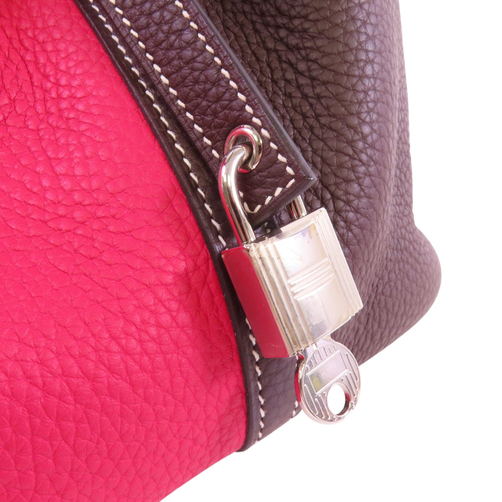 HERMES 【激減優惠】Clemence皮革Picotin MM銀扣手挽袋