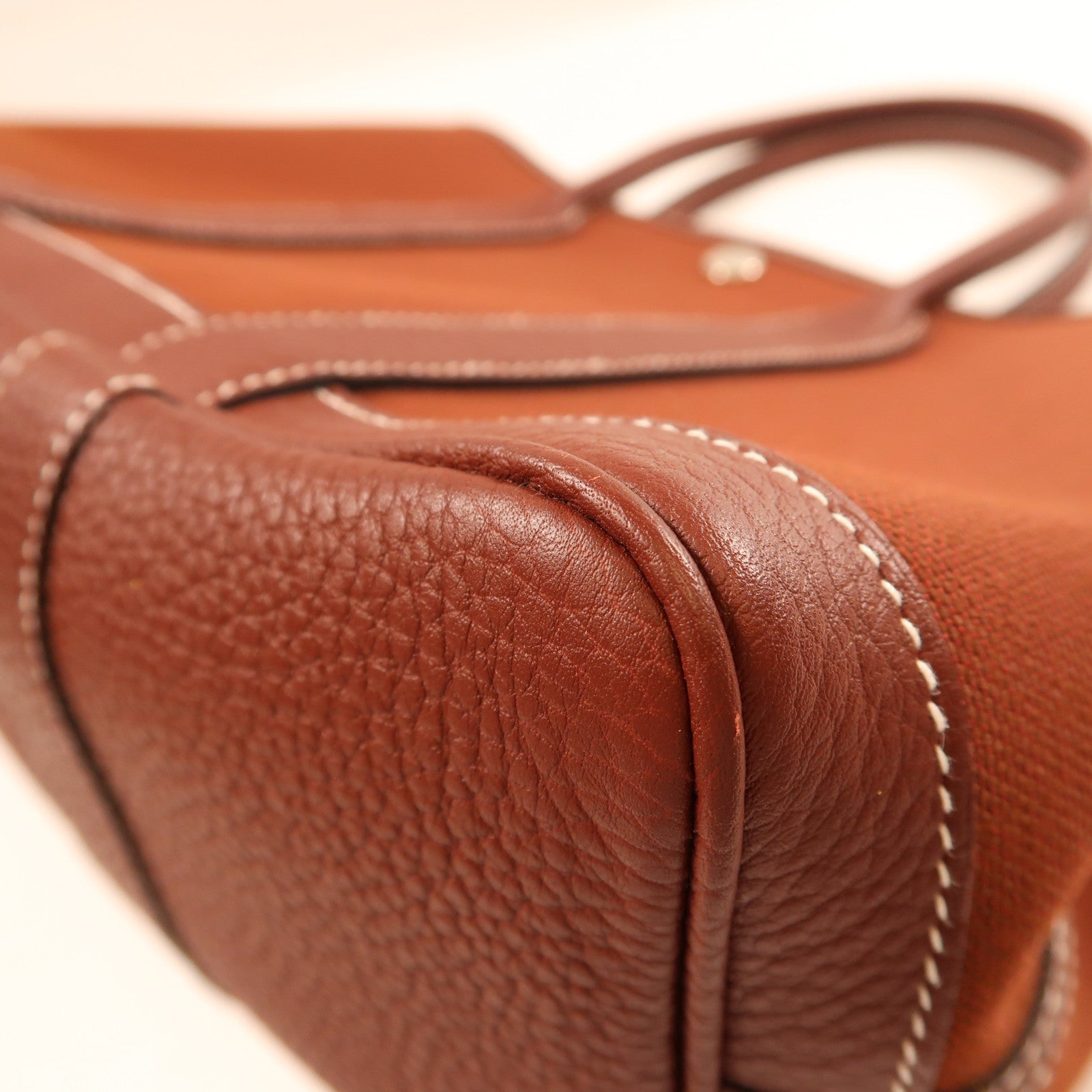 HERMES 帆布Garden Party TPM銀扣手挽袋Rouge Ash/紅色