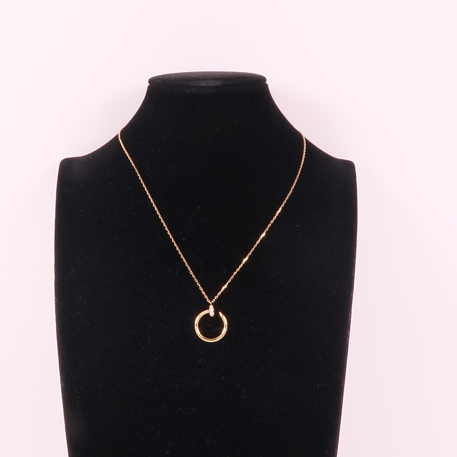 CARTIER 18K玫瑰金Juste Un Clou Necklace Diamond鑽石項鍊