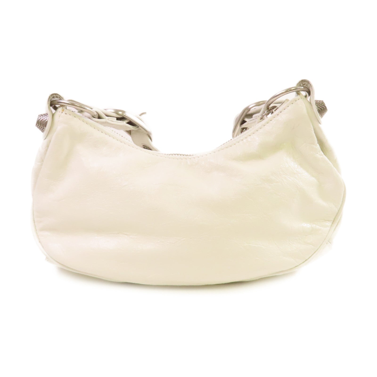 BALENCIAGA 牛皮皮革Le Cagole XS Shoulder Bag銀扣肩背袋白色