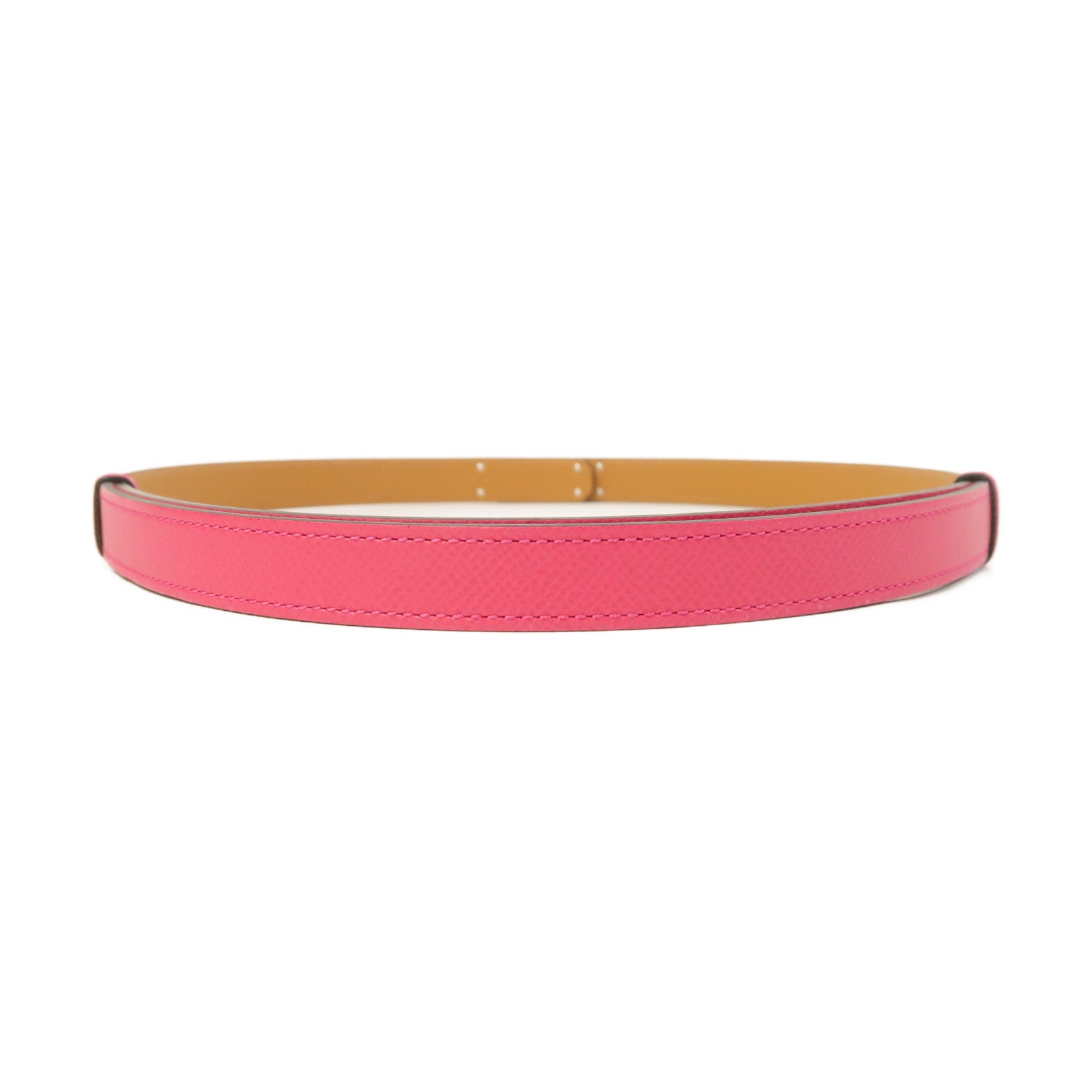 HERMES Epsom皮革Kelly Belt銀扣皮帶玫瑰紫色