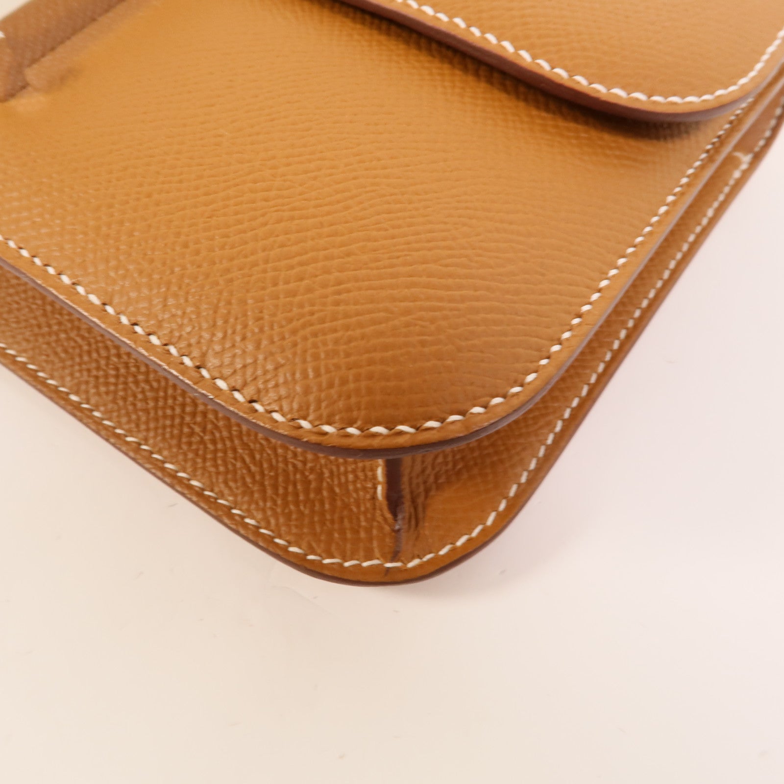 HERMES Epsom皮革Constance Elan肩背袋Gold