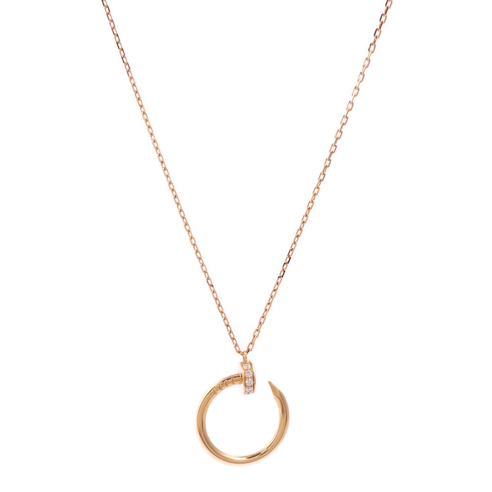 CARTIER 18K玫瑰金Juste Un Clou Necklace Diamond鑽石項鍊