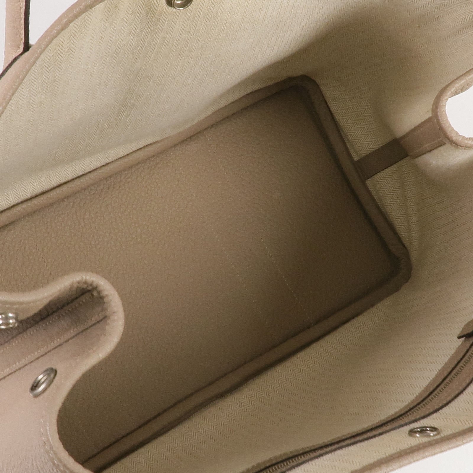 HERMES 【激減優惠】Negonda皮革Garden Party PM銀扣手挽袋Etoupe