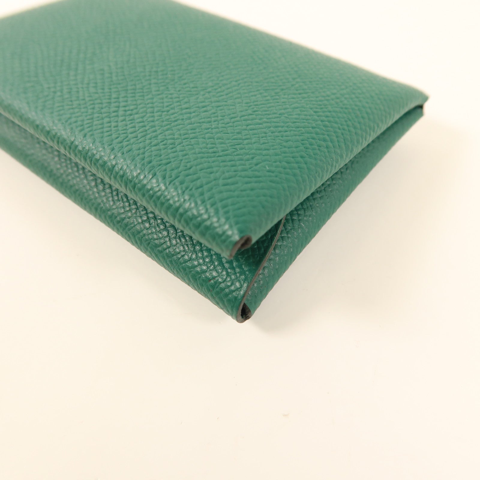HERMES Epsom皮革Calvi Duo銀扣卡片套