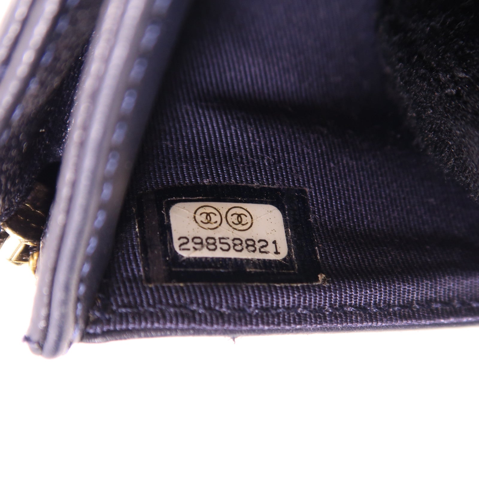 CHANEL 牛皮皮革Trifold Wallet金扣錢包