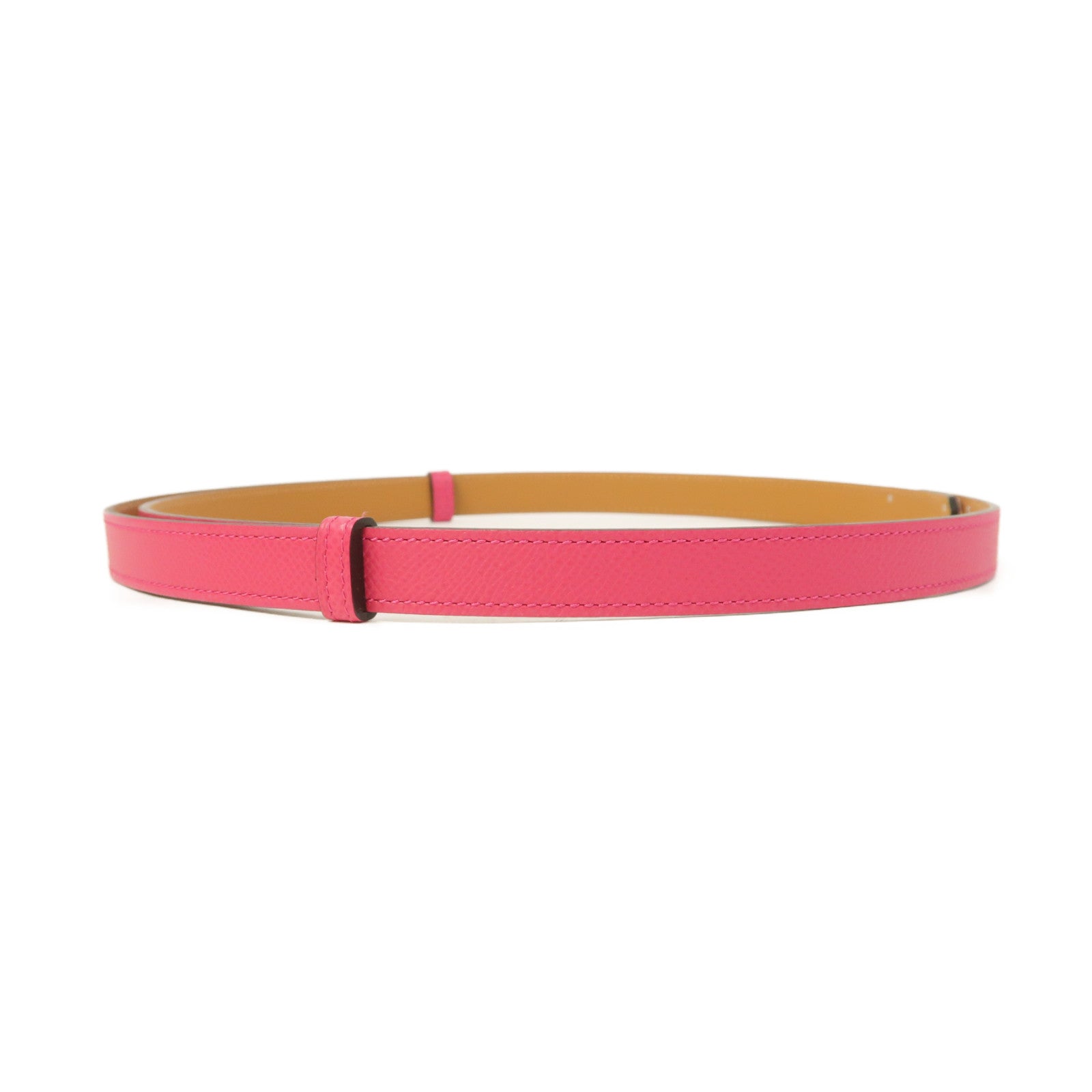HERMES Epsom皮革Kelly Belt銀扣皮帶玫瑰紫色