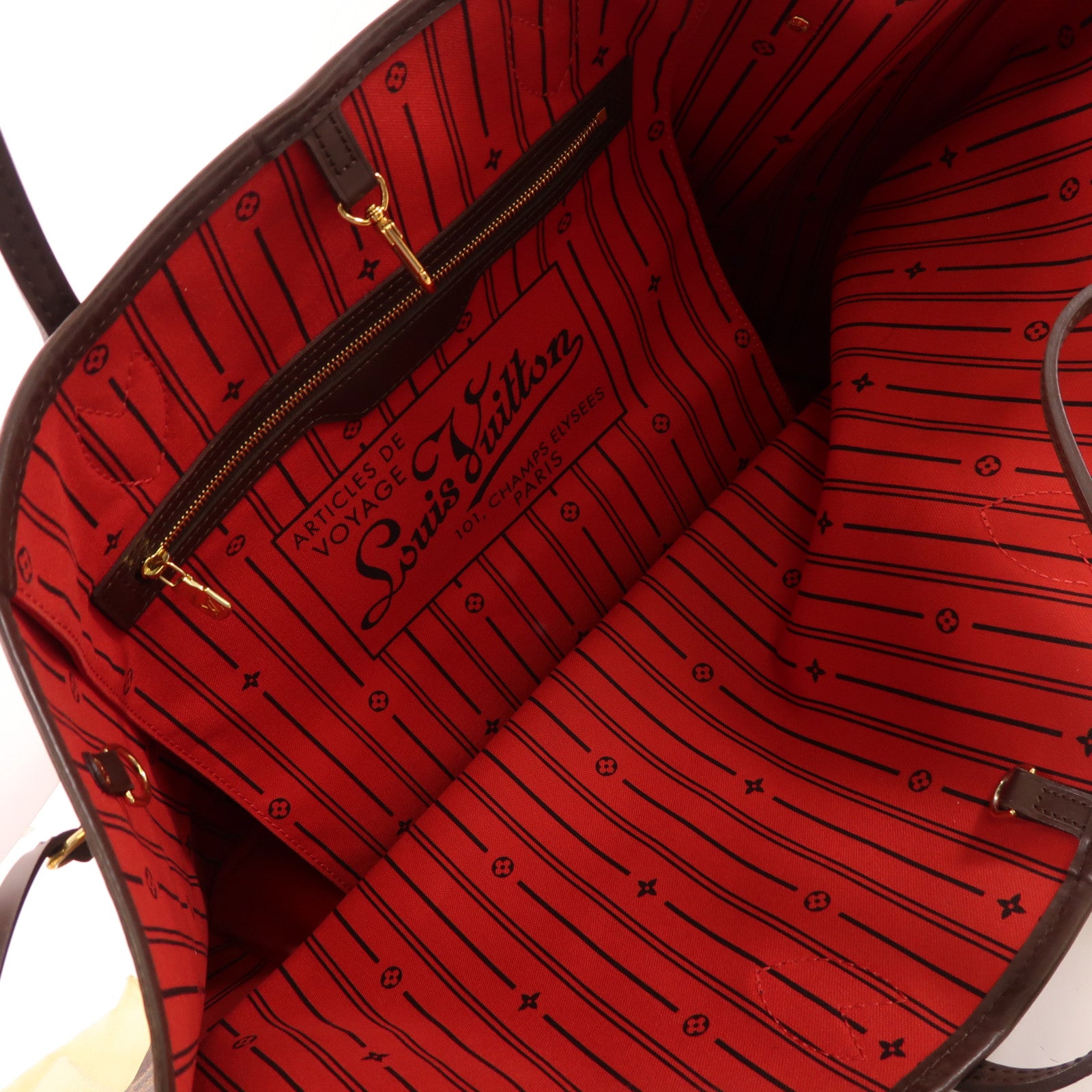 LOUIS VUITTON Damier Neverfull GM金扣肩背袋