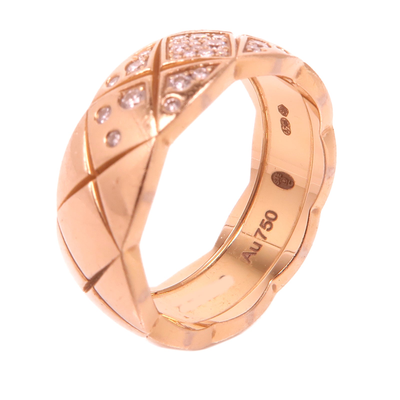 CHANEL 18K玫瑰金Coco Crush Diamond Ring鑽石戒指US#5/Chanel#50