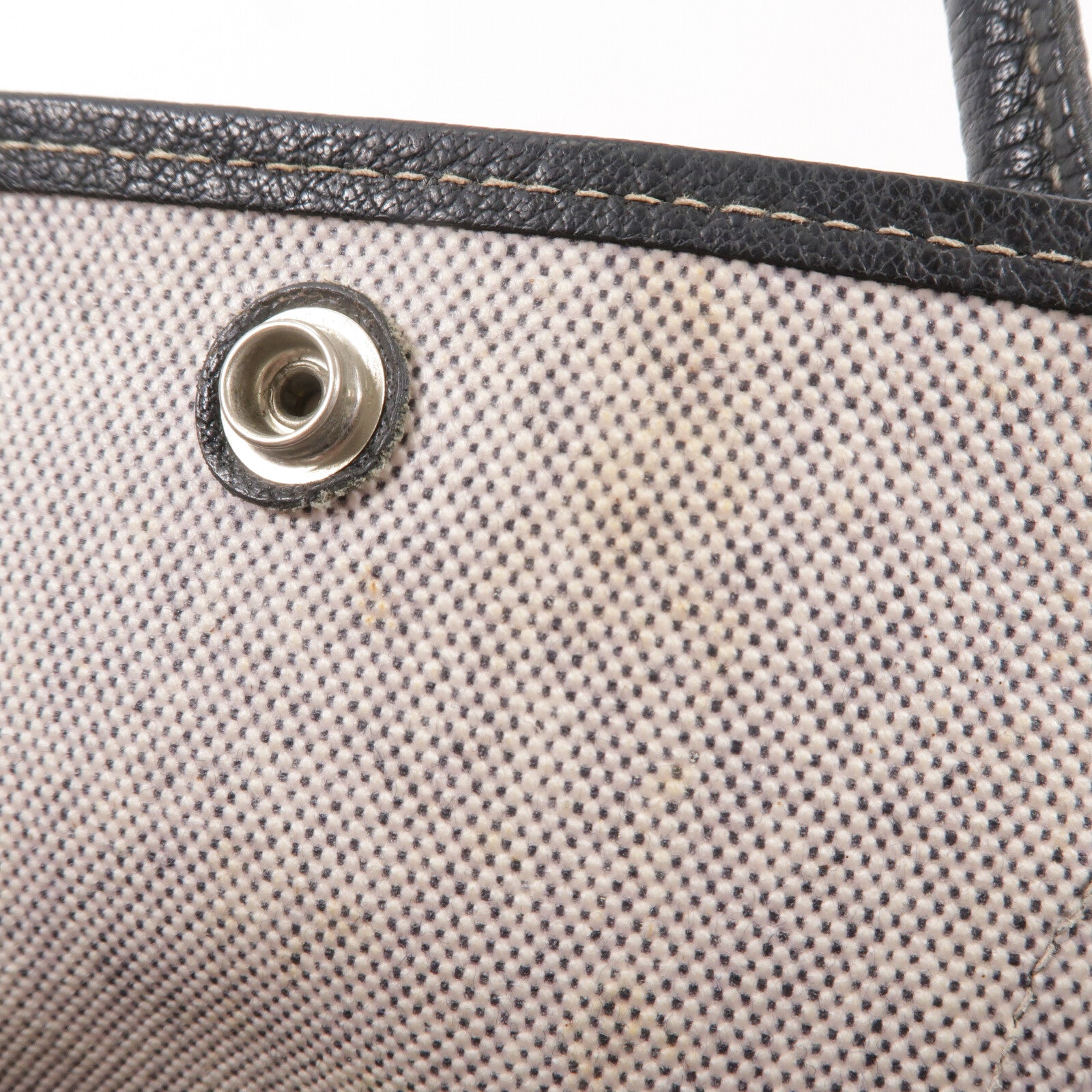 HERMES Toile H帆布Garden Party PM手挽袋Noir