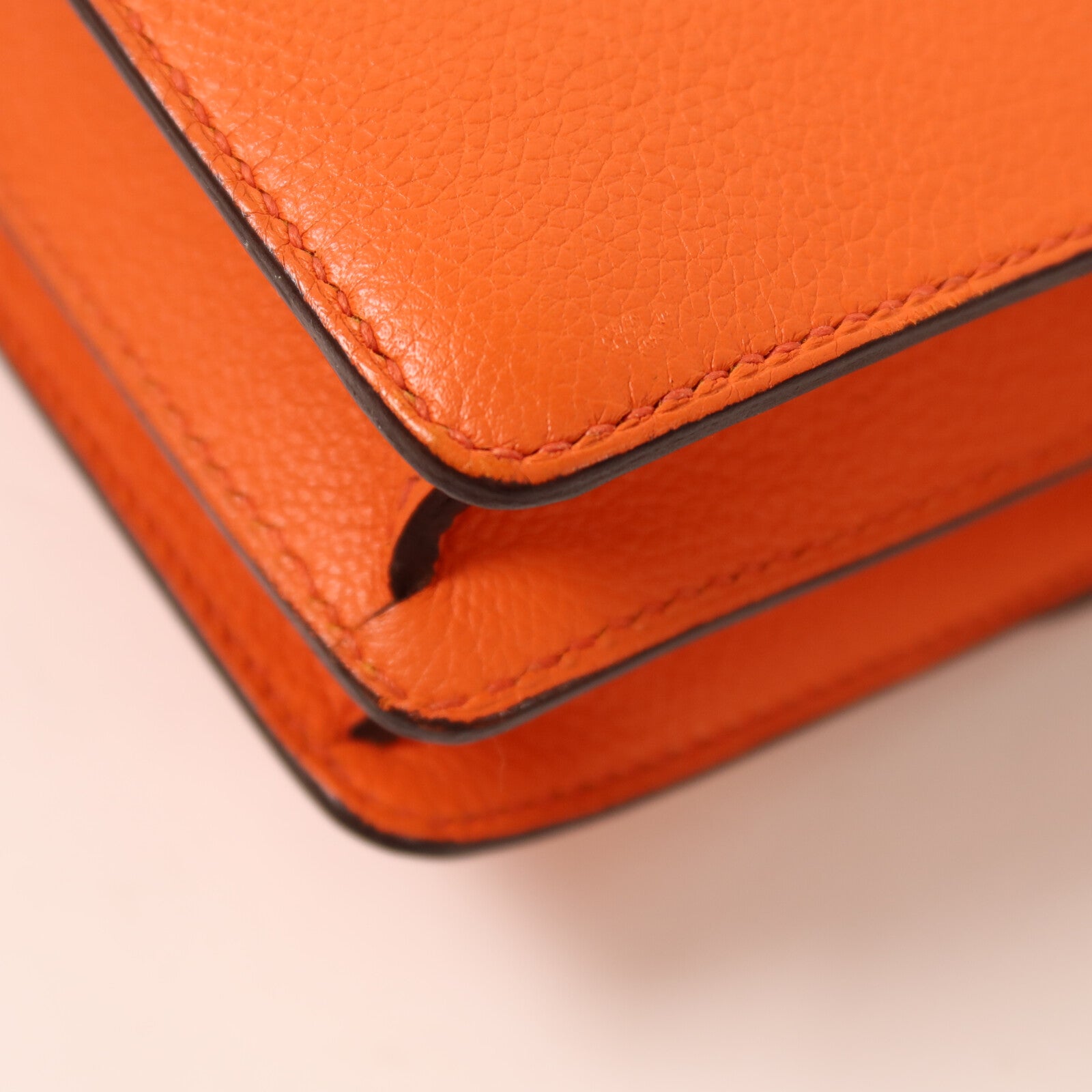 HERMES Evercolor皮革Roulis Mini肩背袋Feu