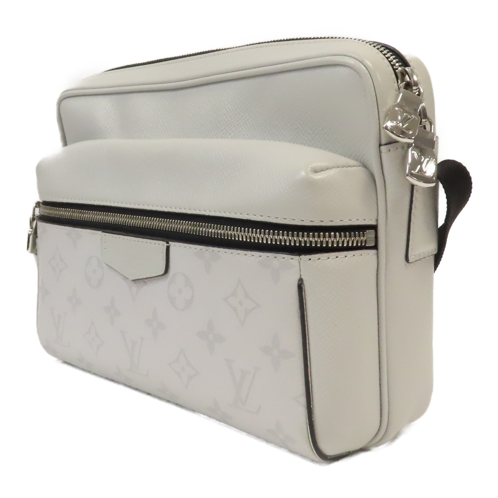 LOUIS VUITTON 牛皮皮革Bum Bag Outdoor銀扣肩背袋灰色