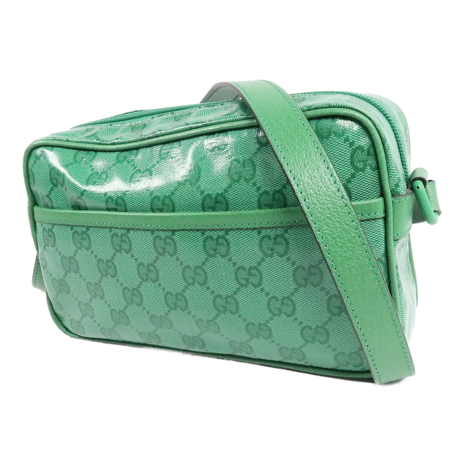GUCCI 漆皮皮革GG Crystal Mini Shoulder Bag肩背袋