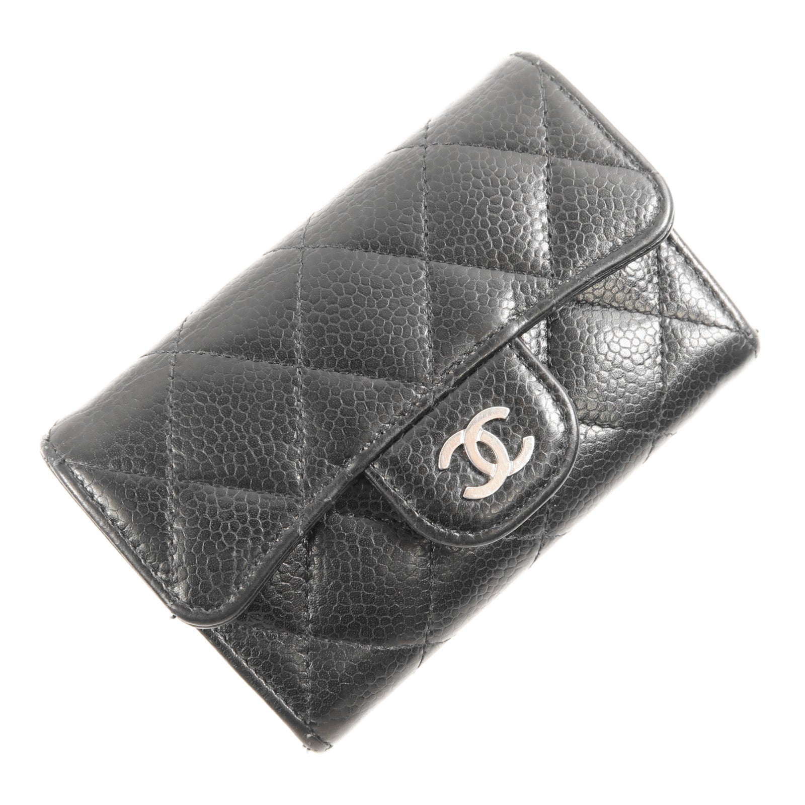CHANEL 牛皮皮革Card Case銀扣卡片套