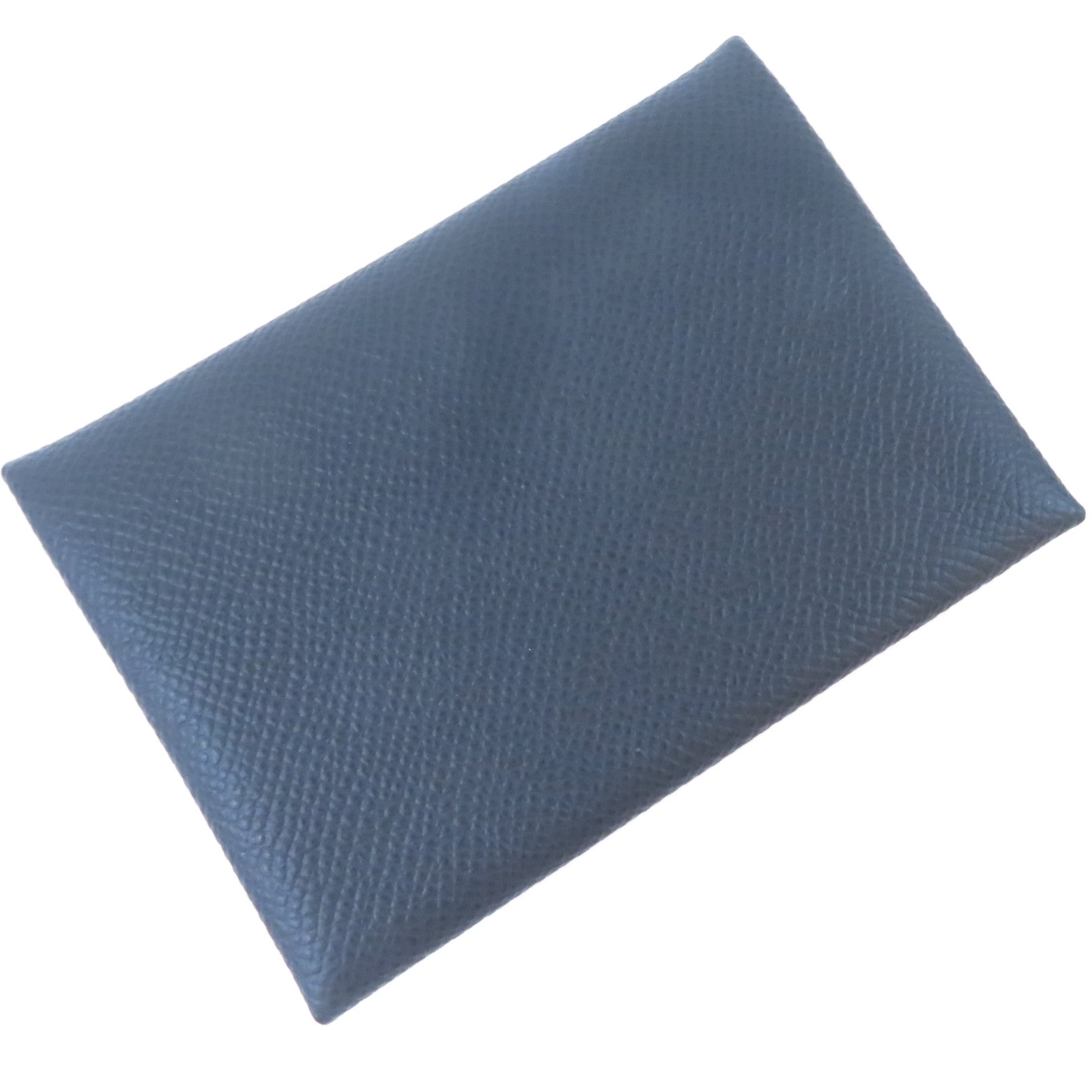 HERMES Epsom皮革Calvi Duo Card Holder銀扣卡片套灰色