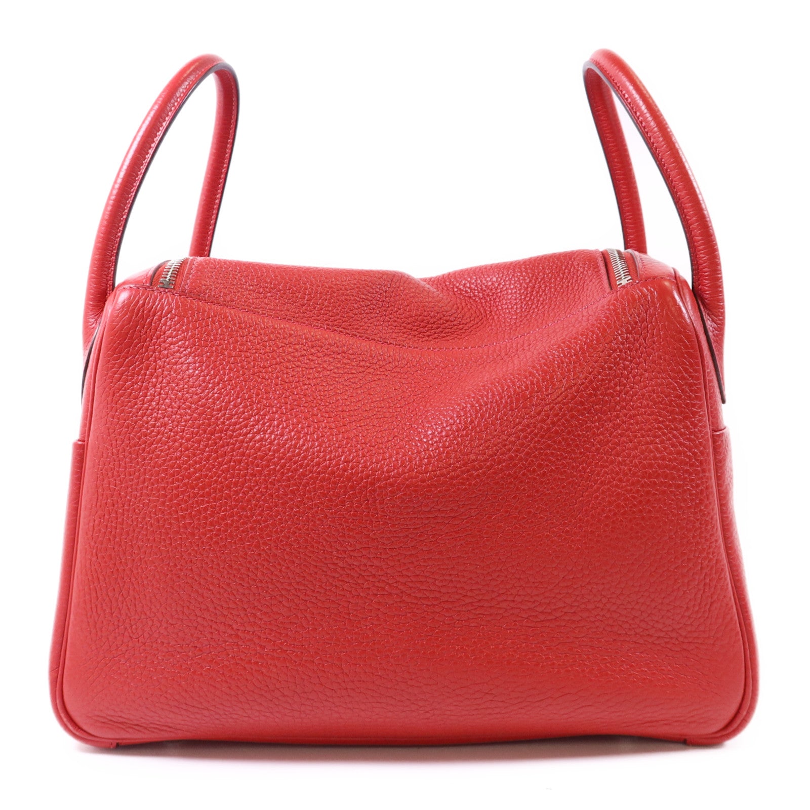 HERMES Clemence皮革Lindy 30銀扣手挽肩背兩用袋Rose Jaipur