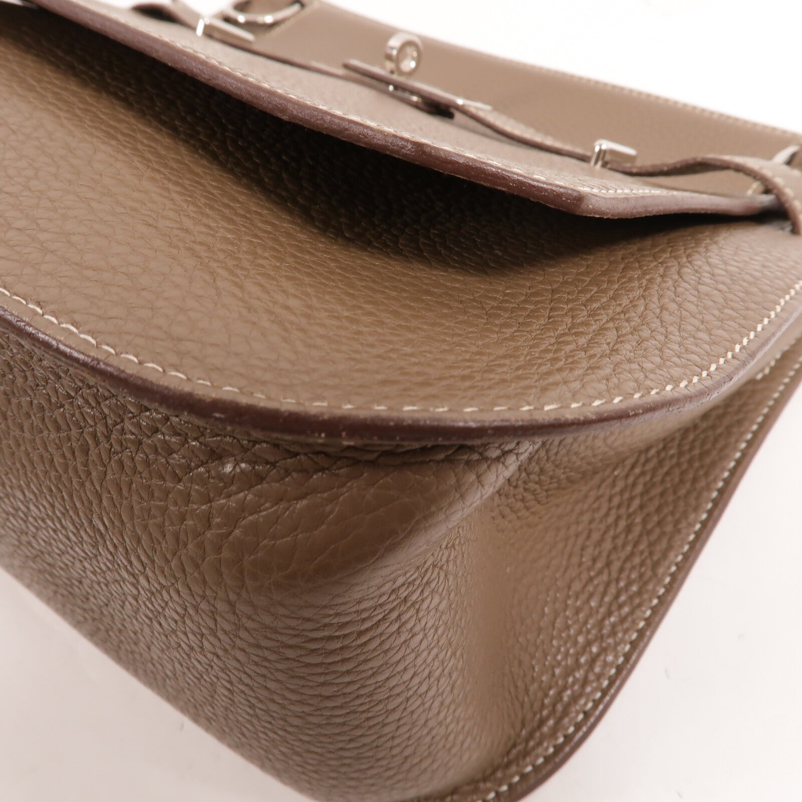 HERMES Togo皮革Jypsiere肩背袋Etoupe