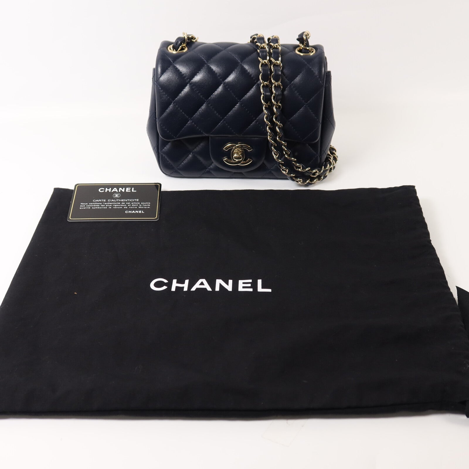CHANEL 羊皮皮革Mini Classic 17鏈帶肩背袋