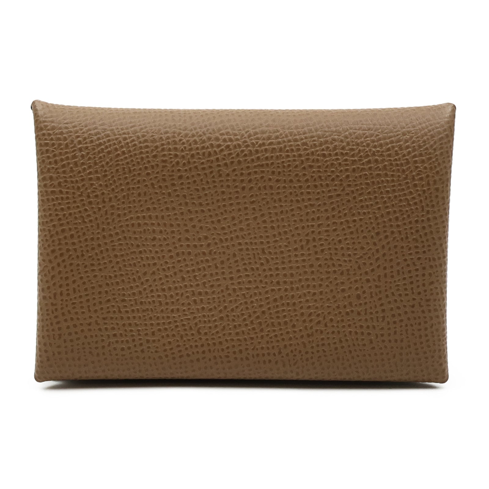 HERMES Epsom皮革Calvi Duo銀扣卡片套Gold