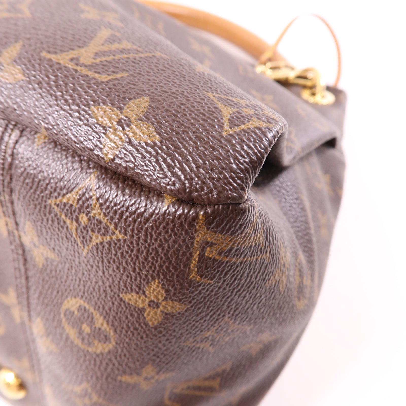 LOUIS VUITTON Monogram Artsy MM金扣肩背袋棕色