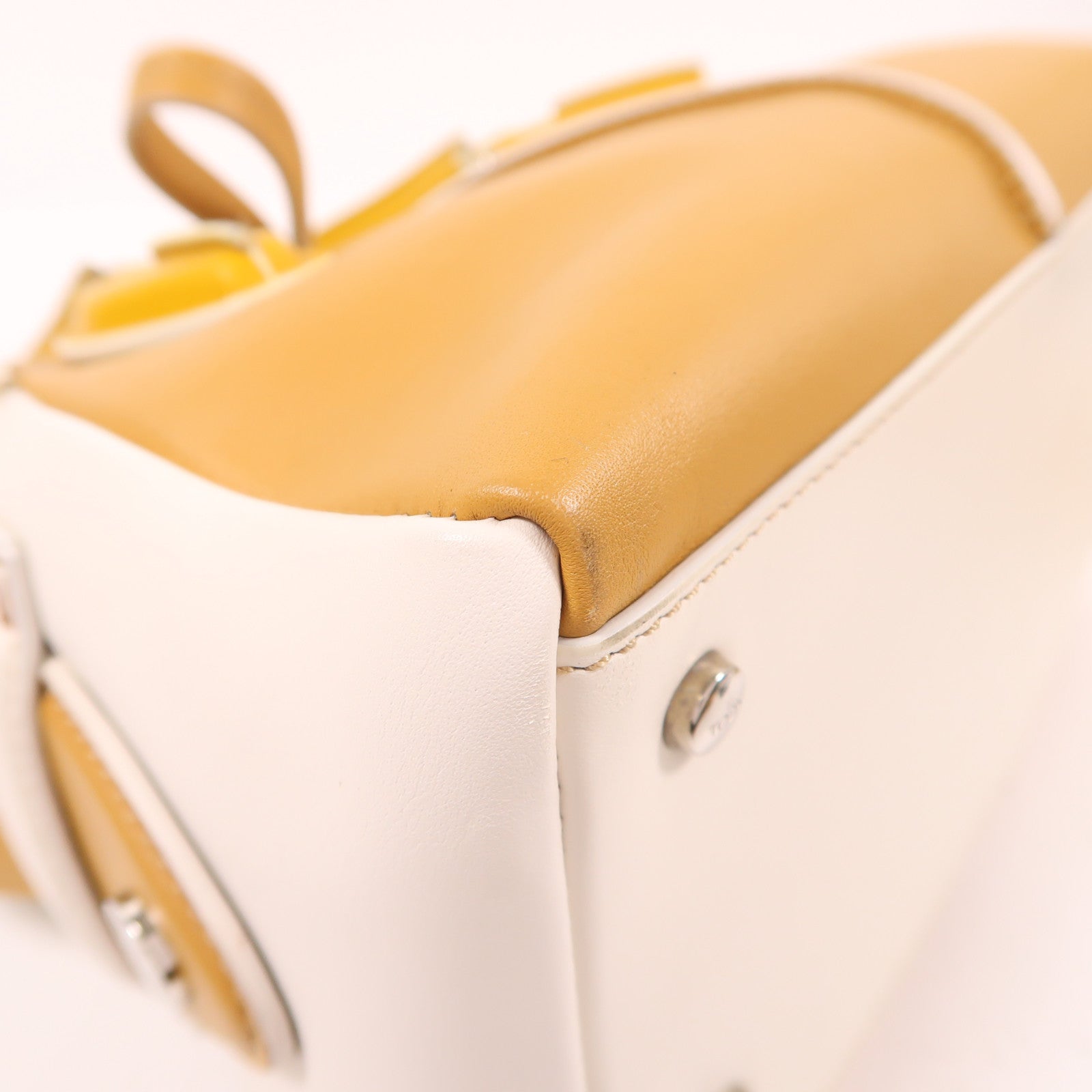 TOD'S 【激減優惠】牛皮皮革2 Way Bag銀扣手挽肩背兩用袋