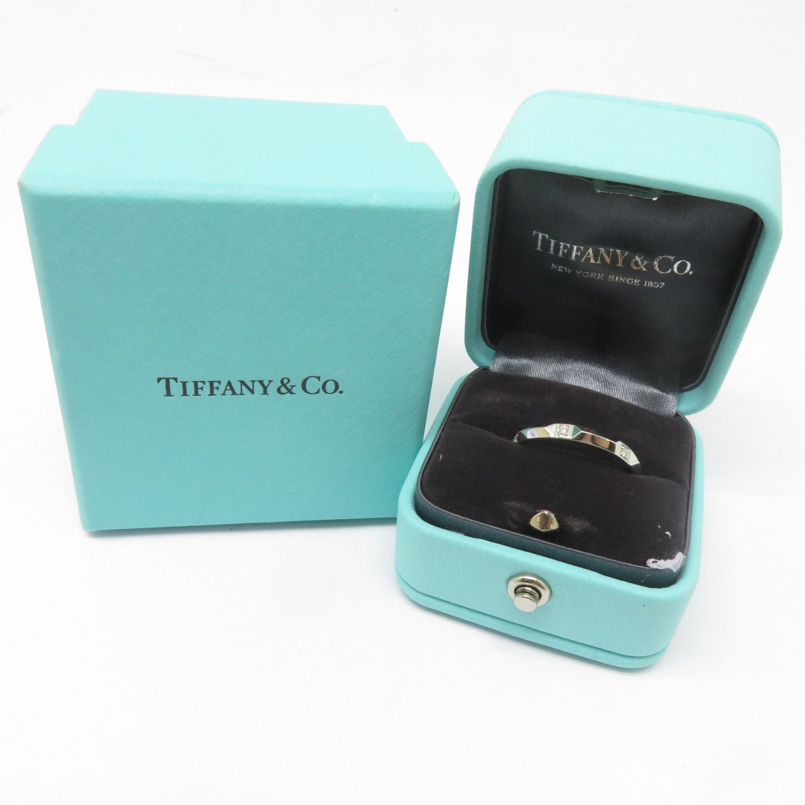 TIFFANY＆CO PT950鉑金Diamond Ring 0.05ct鑽石戒指US#7.5