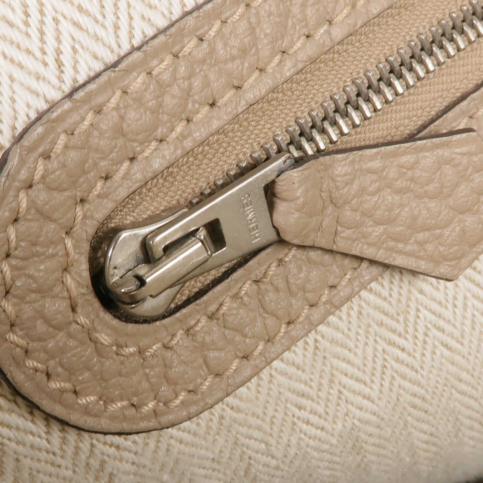 HERMES 【激減優惠】Negonda皮革Garden Party PM銀扣手挽袋Etoupe