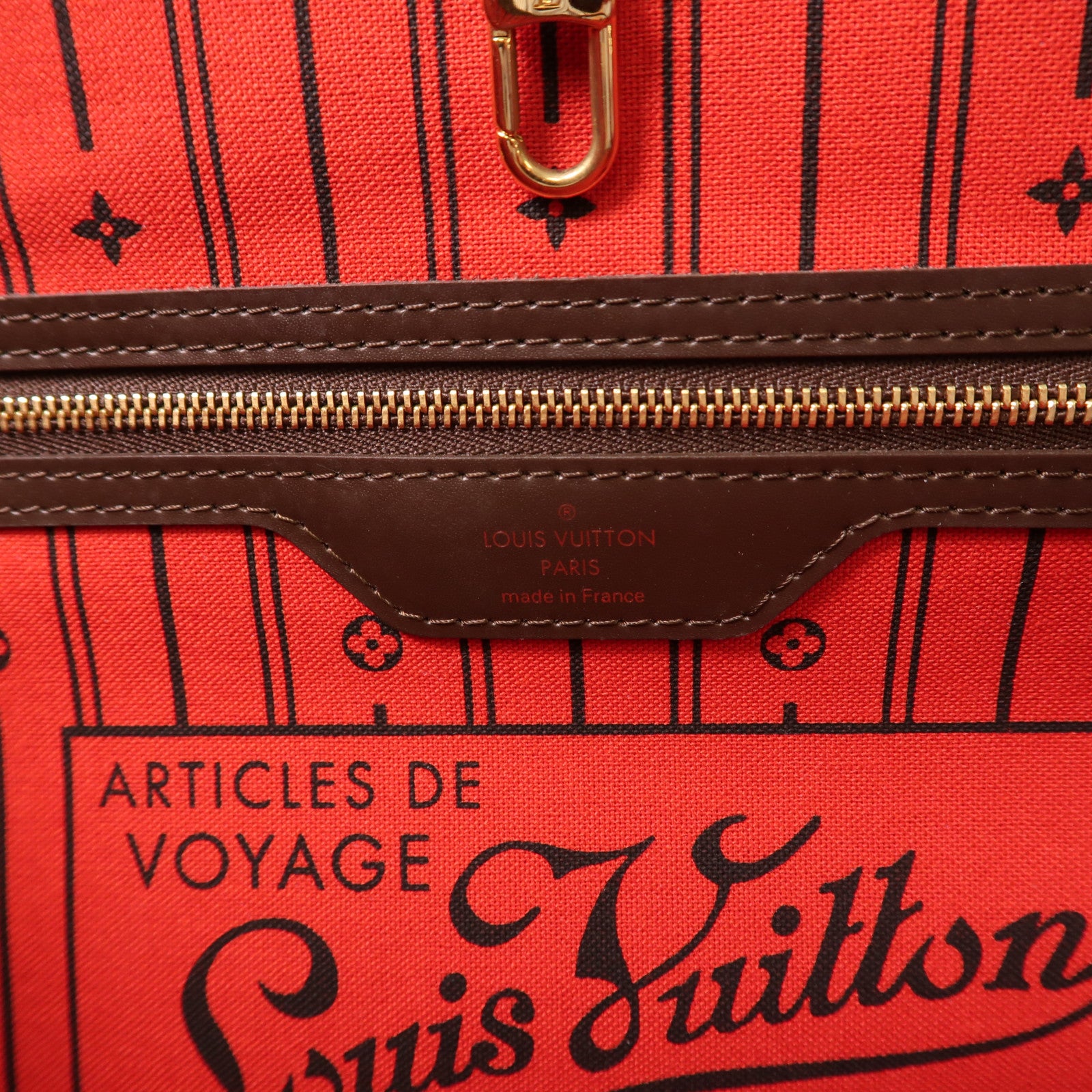 LOUIS VUITTON Damier Neverfull GM金扣肩背袋
