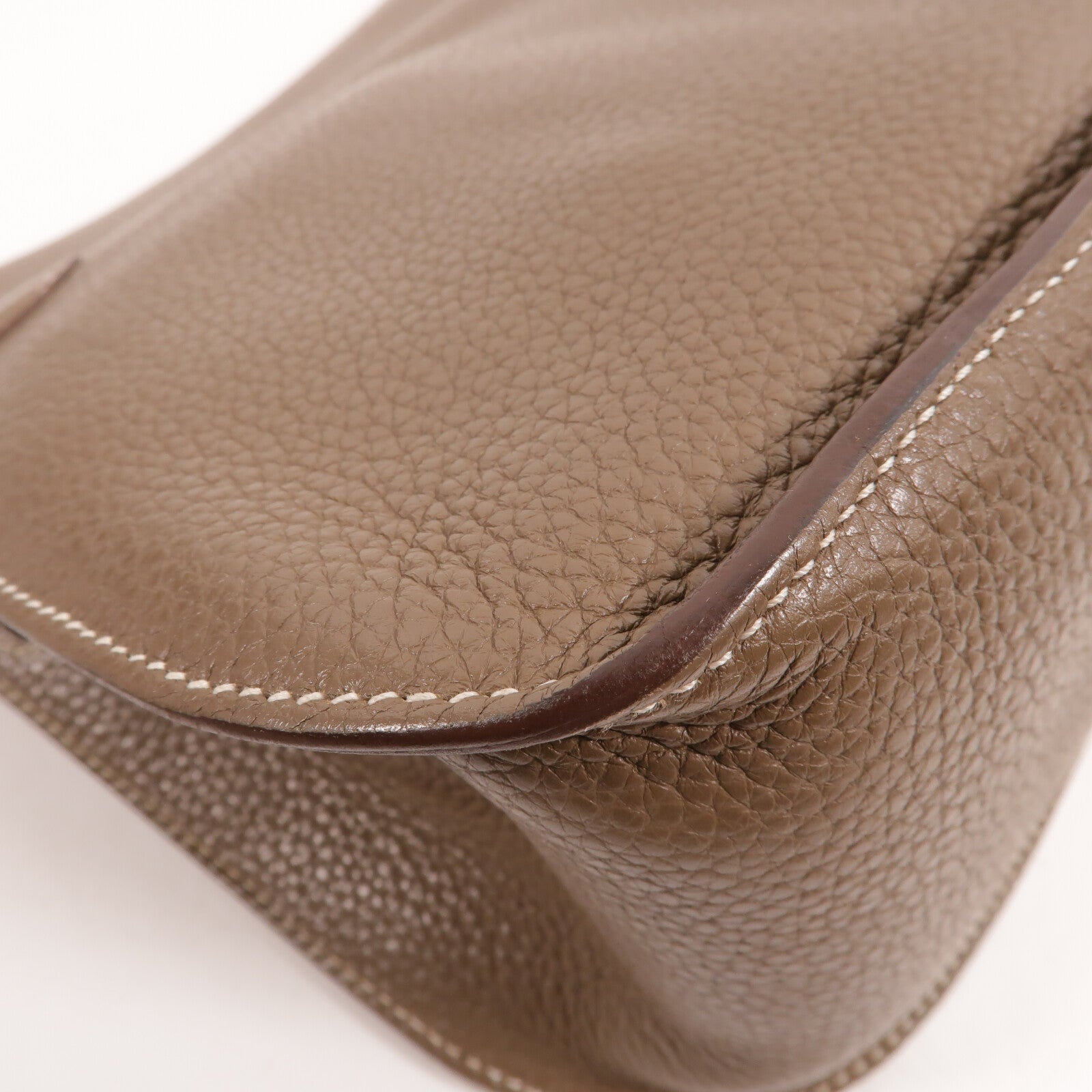 HERMES Togo皮革Jypsiere肩背袋Etoupe