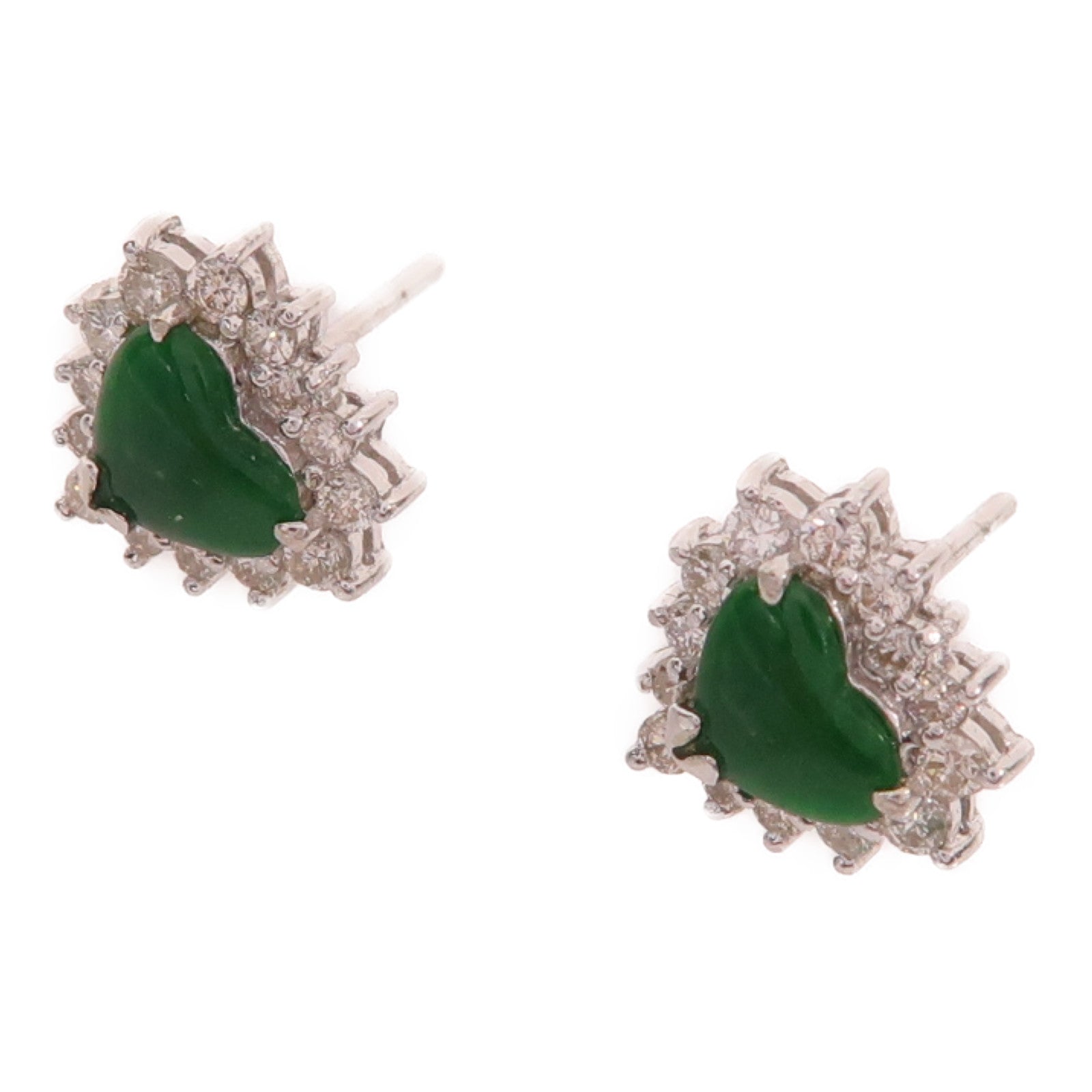 JEWELRY 18K白金Jade Earrings耳環