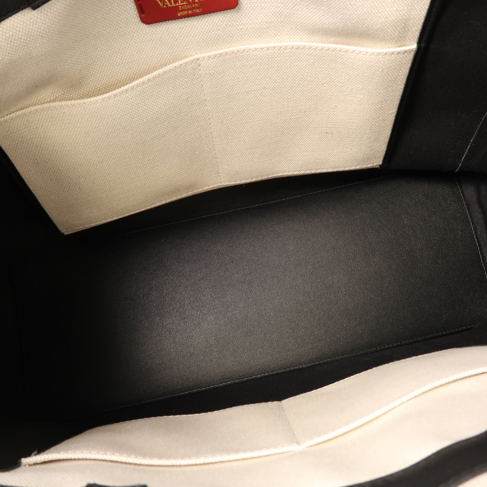 Valentino 帆布Tote Bag金扣手挽袋米色