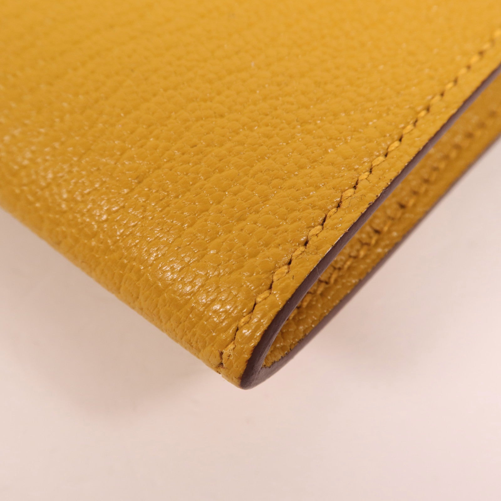 HERMES Chevre皮革Cinhetic To Go銀扣肩背袋Jaune Ambre