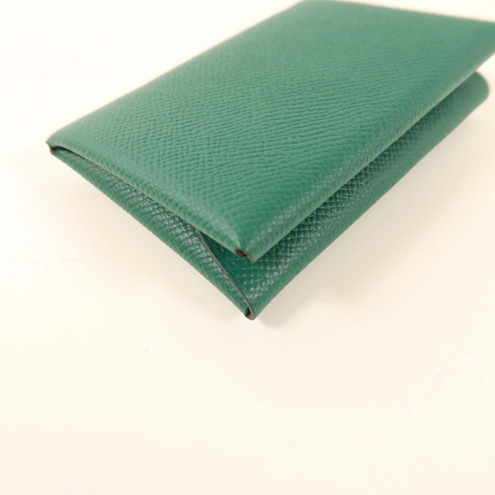 HERMES Epsom皮革Calvi Duo銀扣卡片套