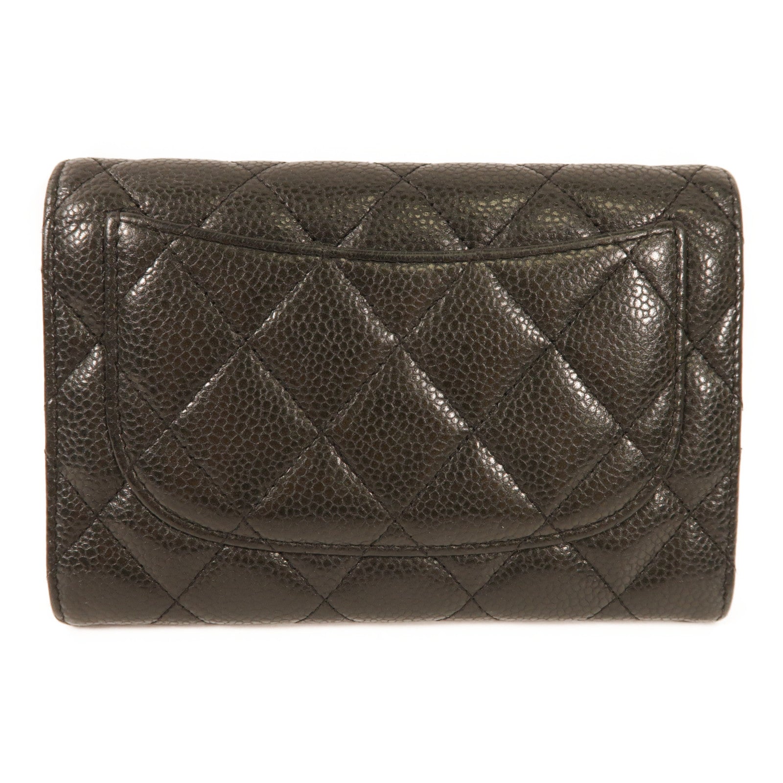 CHANEL 牛皮皮革Fold Wallet金扣錢包