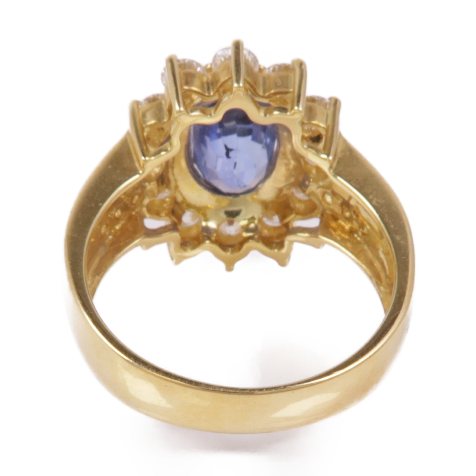 JEWELRY 【激減優惠】18K黃金Sapphire/Diamond Ring藍寶石/鑽石戒指US#5.5