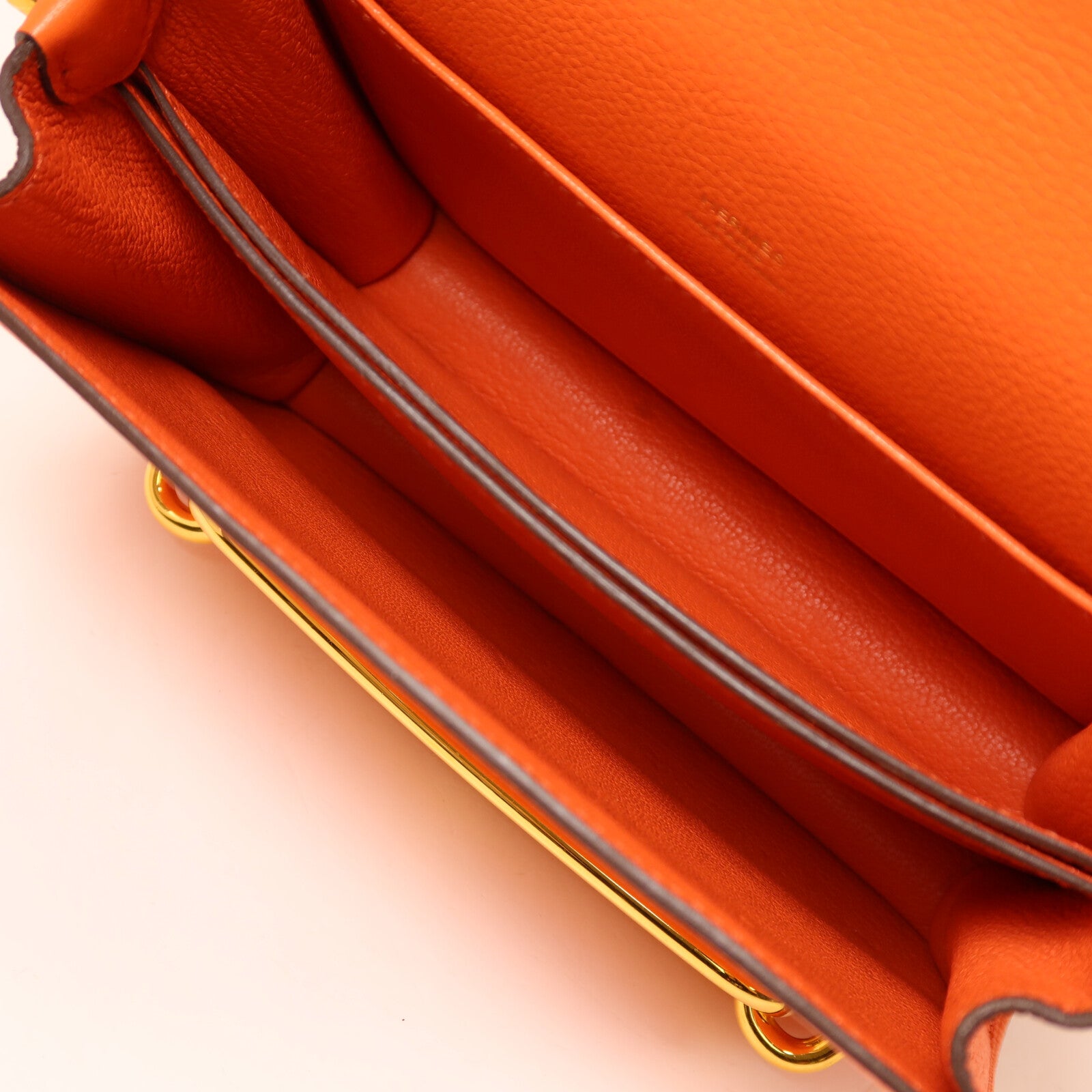 HERMES Evercolor皮革Roulis Mini肩背袋Feu