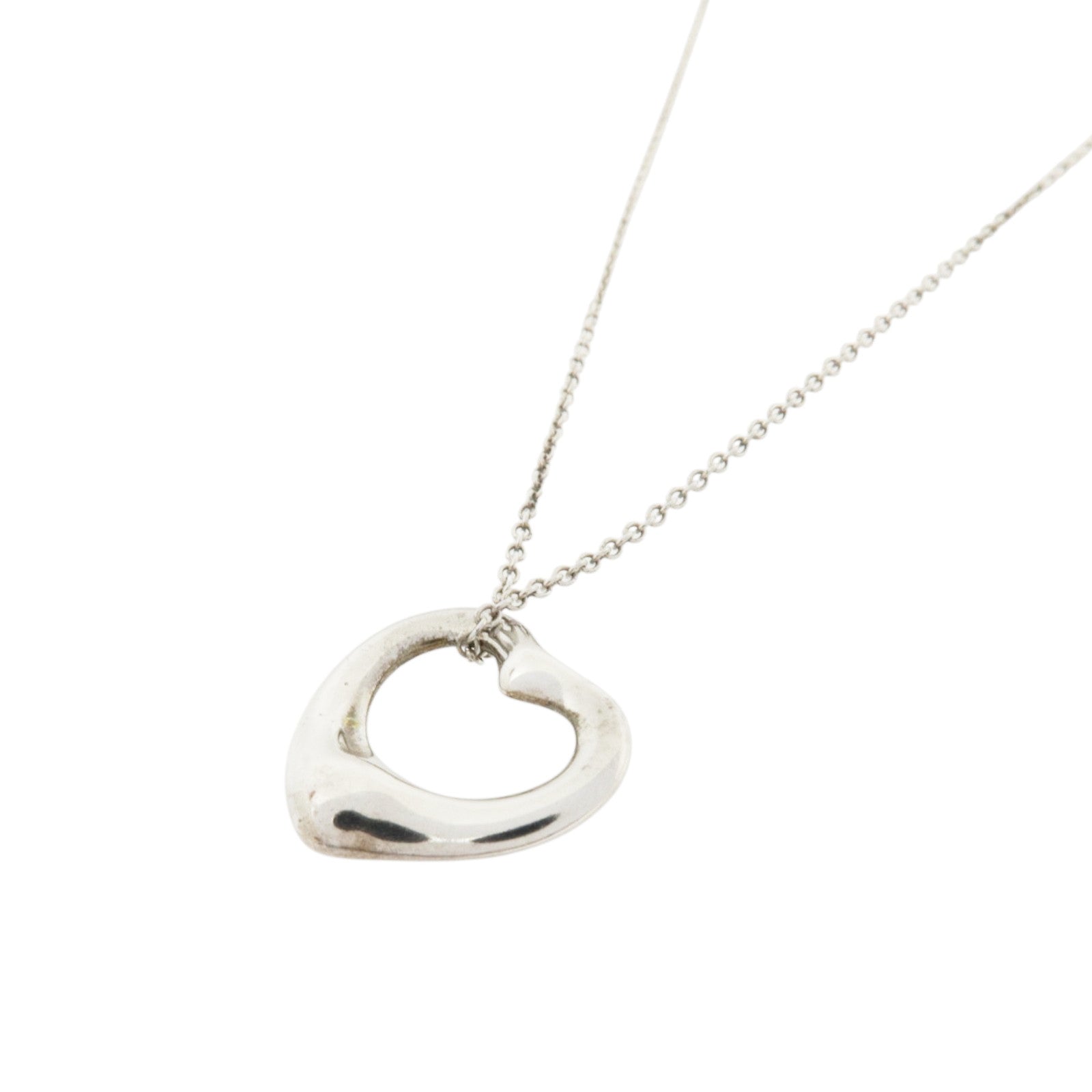 TIFFANY＆CO 925純銀Elsa Peretti Open Heart Necklace項鏈