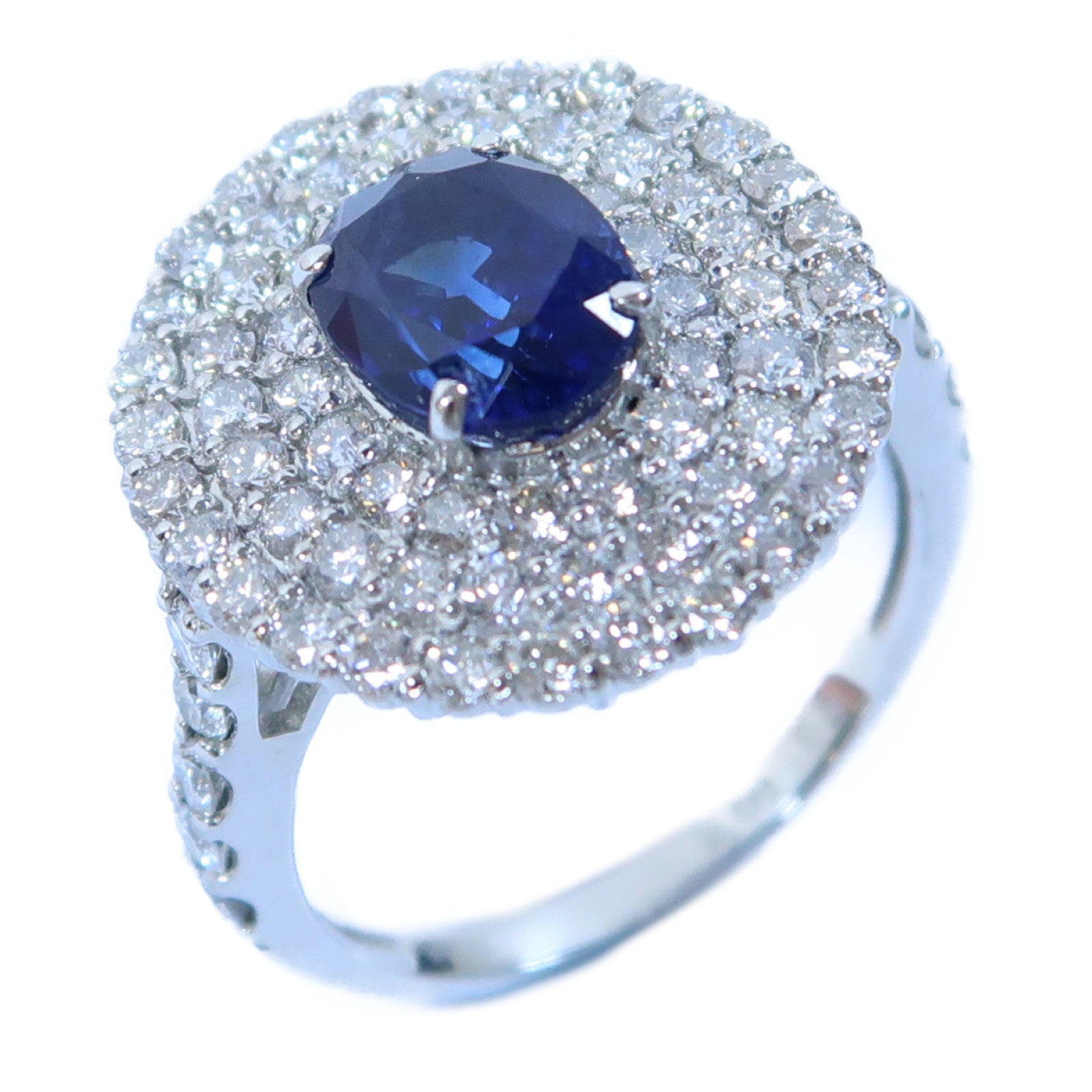 JEWELRY 【激減優惠】PT950鉑金Sapphire Ring 2.03ct藍寶石/1.53ct鑽石戒指US#6