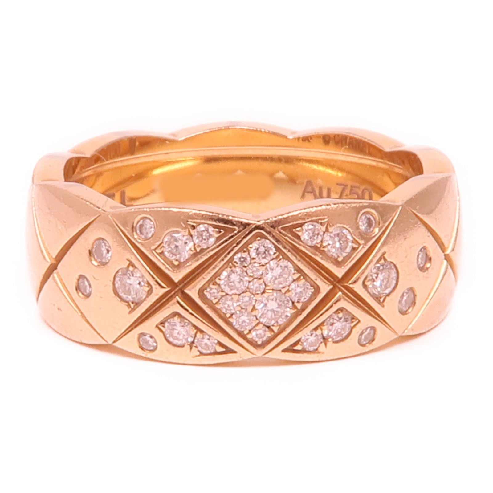 CHANEL 18K玫瑰金Coco Crush Diamond Ring鑽石戒指US#5/Chanel#50