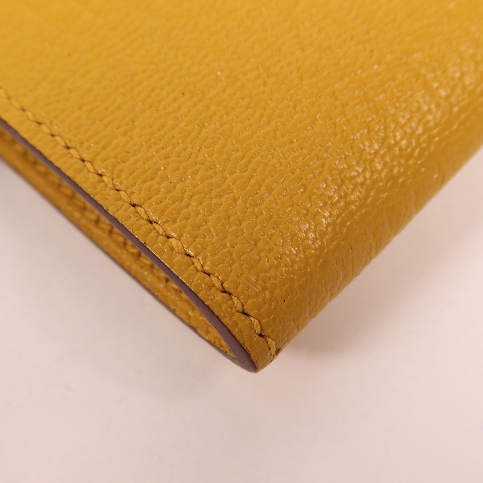 HERMES Chevre皮革Cinhetic To Go銀扣肩背袋Jaune Ambre