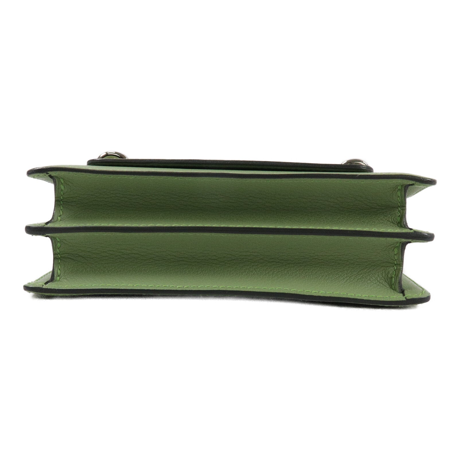 HERMES Evercolor皮革Mini Roulis肩背袋Vert Criguet