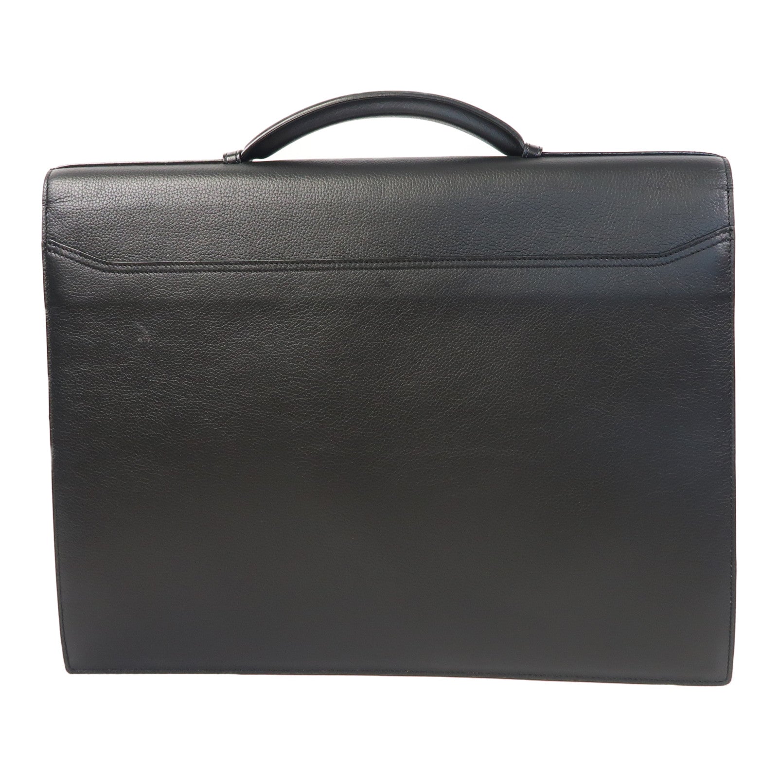 CARTIER 牛皮皮革Briefcase銀扣公事包黑色