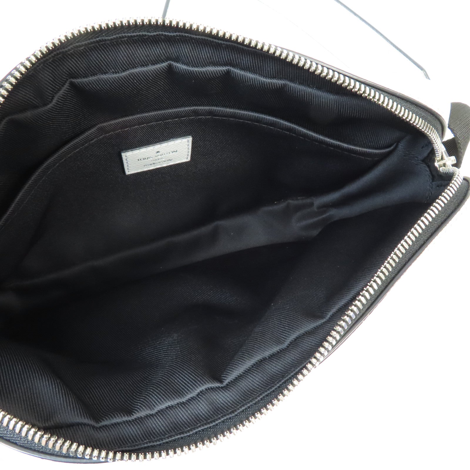 LOUIS VUITTON 牛皮皮革Bum Bag Outdoor銀扣肩背袋灰色