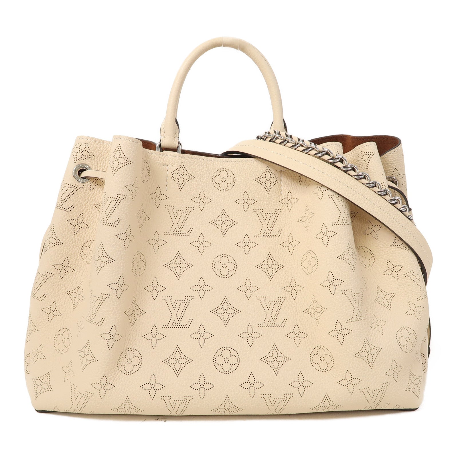 LOUIS VUITTON 【激減優惠】Mahina Bella Tote銀扣手挽肩背兩用袋米色