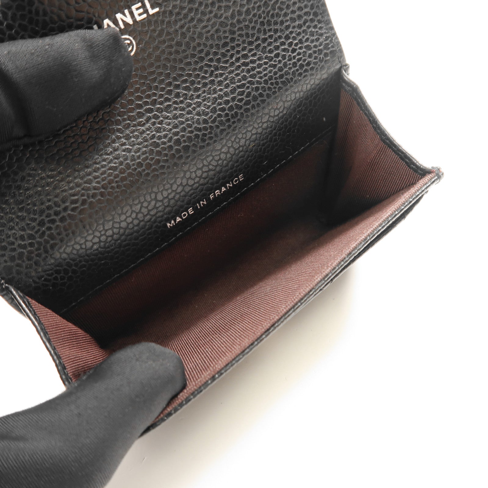 CHANEL 牛皮皮革Card Case銀扣卡片套